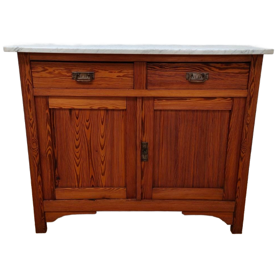 Vintage Frans Dressoir Commode, Ladekast Badkamermeubel Met Marmer Blad 110 1