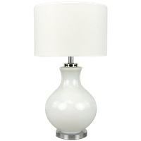 Vintage Witte Opaline Tafellamp