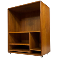 Vintage Dyrlund Tv Audio Meubel Lp Kast Teak Design