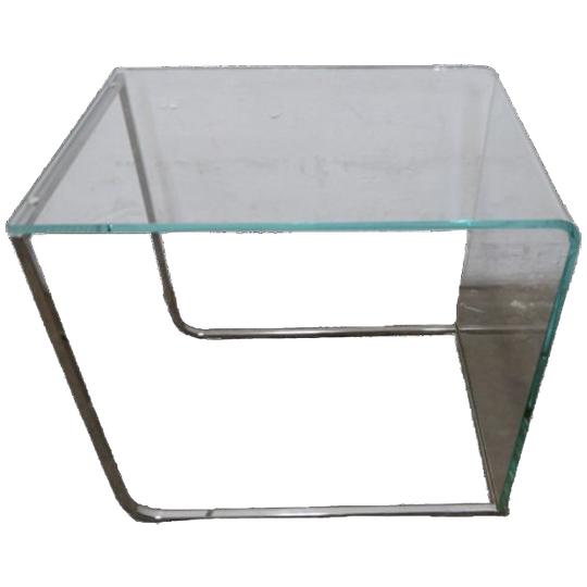Vintage Glazen Bijzettafel 1