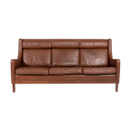 1970’s Danish Modern Cognac Leather Sofa thumbnail 1