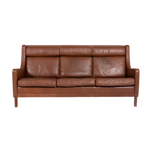 1970’S Danish Modern Cognac Leather Sofa