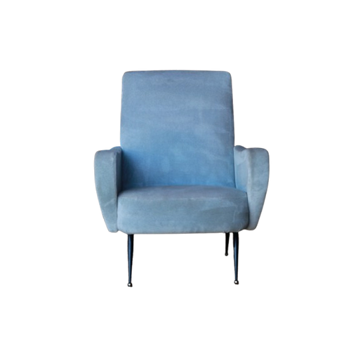 Fluwelen Fauteuil Uit De Jaren 50