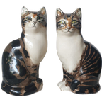 2 Vintage Katten Beelden Studio Six Seneshall Fullham Gesigneerd thumbnail 1