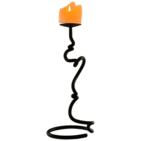 Brutalist Style Metal Candle Holder 1