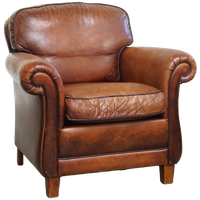 Fauteuil/ Armchair Gemaakt Van Schapenleer In Engelse Stijl Met Een Prachtige Kleurstelling