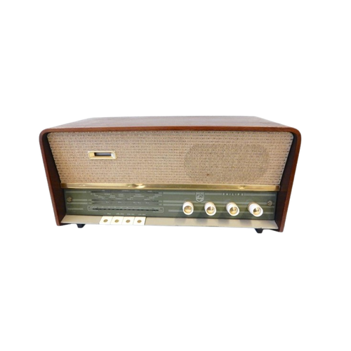 Retro Vintage Radio Jaren 60 Philips Teakhout