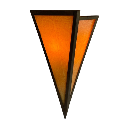 Art Deco - Marbled Like Glass Wall Sconce - Bronze Frame