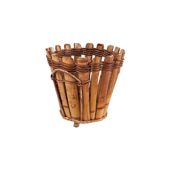 Ne40 – Rotan Bloempotten Houder Of Mand Jaren 50 – Rohe 1