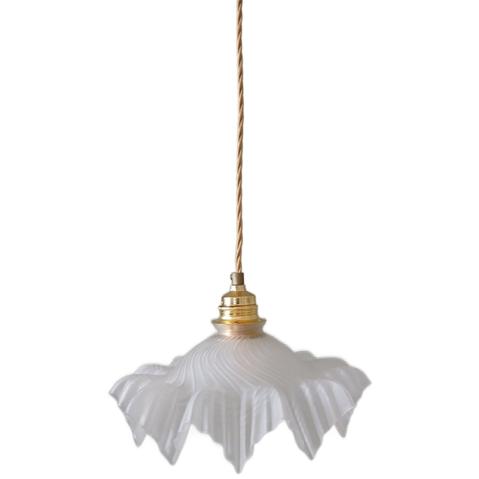 Vintage Franse Frosted Glazen Hanglamp In Clichy Stijl. 1