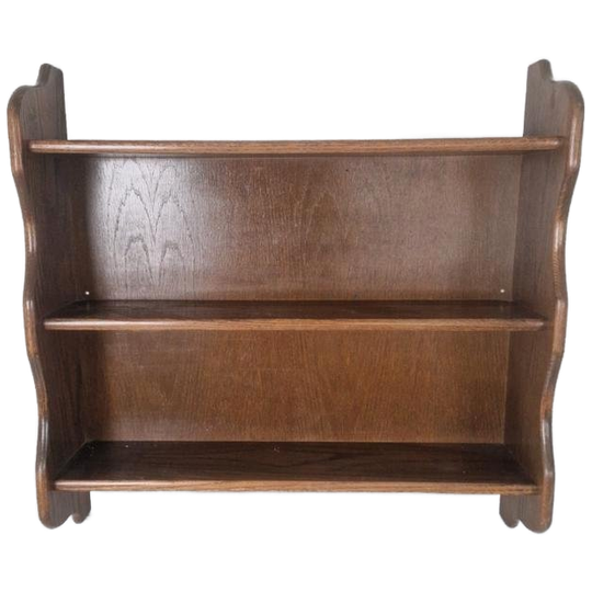 Vintage Brutalist Eiken Wand Boekenkast 1
