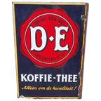 Oud Dubbelzijdig Emaille Bord Douwe Egberts Koffie-thee☕️ thumbnail 1
