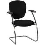 Frontseat Vergaderstoel, Zwart, Stapelbaar, Sledeframe thumbnail 1