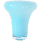 Zachtblauwe Mondgeblazen Vintage Vaas Blauwe Vaas Glazen thumbnail 1