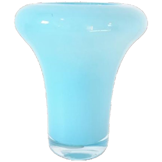Zachtblauwe Mondgeblazen Vintage Vaas Blauwe Vaas Glazen 1