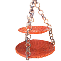 Vintage Design Dubbelschaal Rotan Hanger H80d46d35
