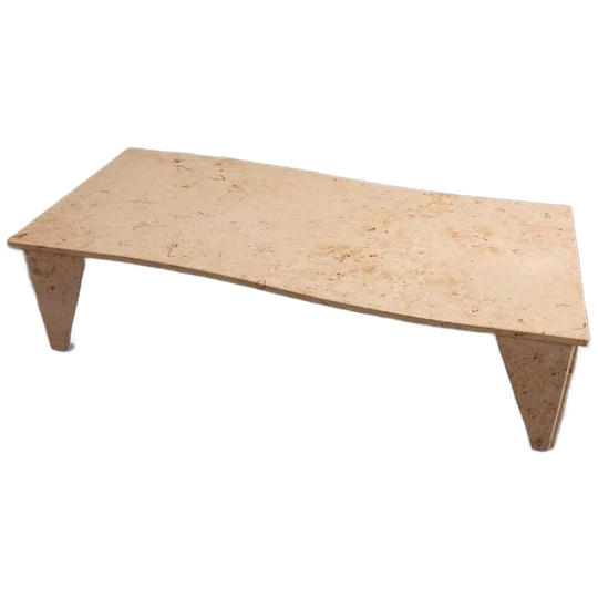 Vintage Natuursteen / Marmeren Salontafel, 140 X 64 Cm 1