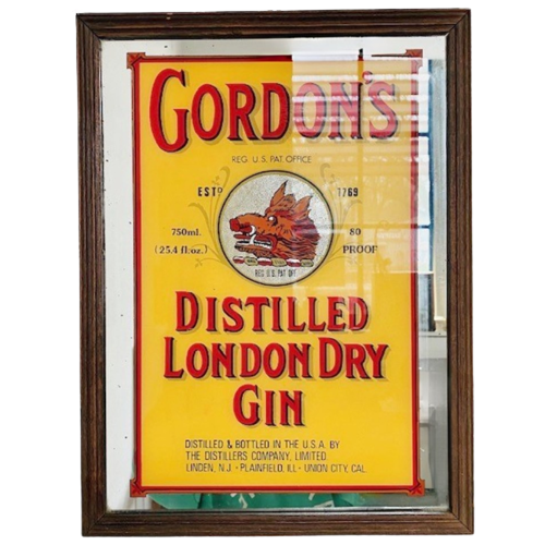 Vintage Gordon’S London Dry Gin Spiegel Jaren 70