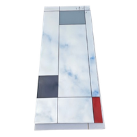 Large Mondrian Mirror / Can Be Used Vertically Or Horizontally / Facet Cut /