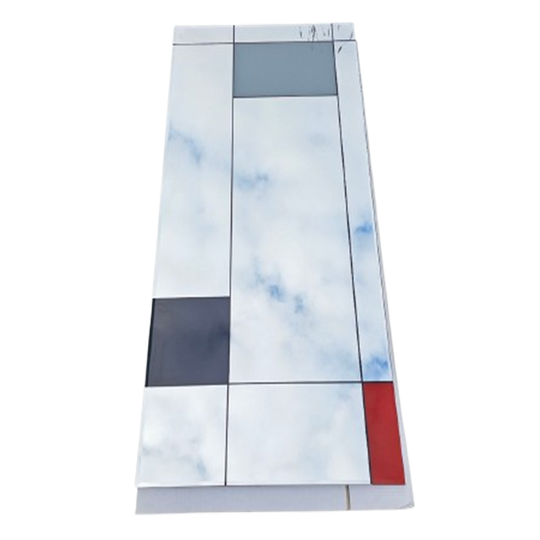 Large Mondrian Mirror / Can Be Used Vertically Or Horizontally / Facet Cut / 1