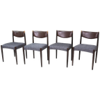 4x Vintage Eetkamerstoelen - Jaren '60, Bruin, Grijs thumbnail 1