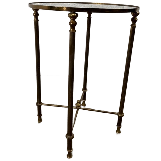 Vintage 'gouden' Ronde Bijzettafel / Plantentafel 1