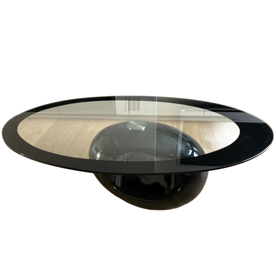 Vintage Ovale Tafel Met Hoogglans Voet 1