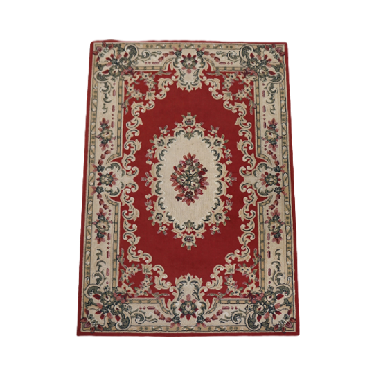 Overwegend Rood/beige En Groen Vloerkleed Oosters Motief 267x180cm 1