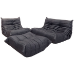 Ligne Roset Togo Set - 1 - 2 Seater & Ottoman - Pinstripe Fabric thumbnail 1