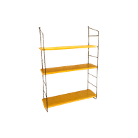 Wandrek Met Stalen Houders En Licht Houten Planken, Wandsysteem