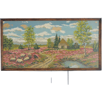 Grote Horizontale Lijst Geborduurd Landschap
