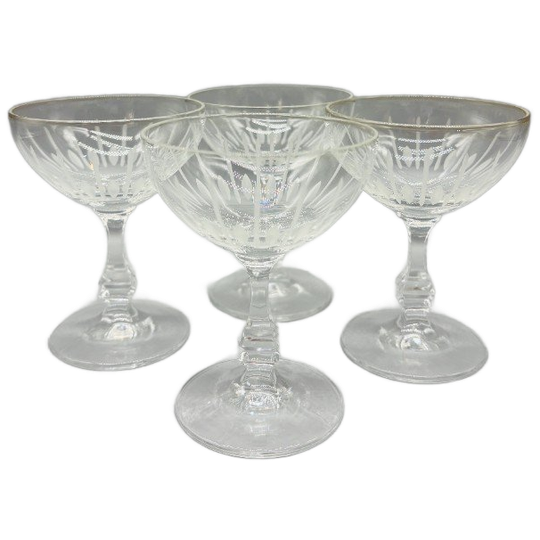 Set Antieke Geslepen Coupe Glaasjes Kristal 1