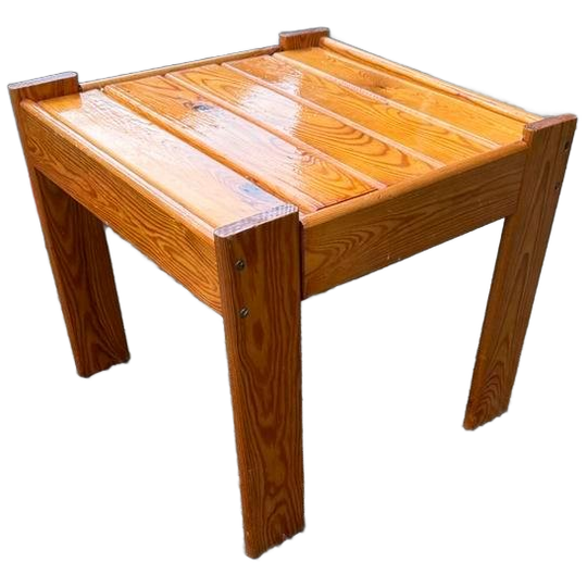 Vintage 70s Grenenhouten Bijzettafel 1