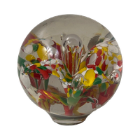 Handmade - Presumably Dutch (Leerdam)- Presse Papier / Paperweight- Floral Decor