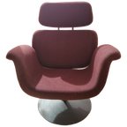 Artifort Grand Tulip Fauteuil, Pierre Paulin (kleur: Aubergine) thumbnail 1