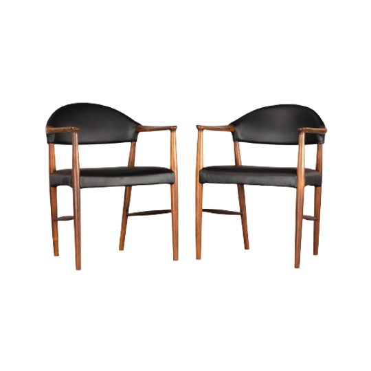 Deens Design Geherstoffeerde Stoelen By Kurt Olsen, Set Van 2 1