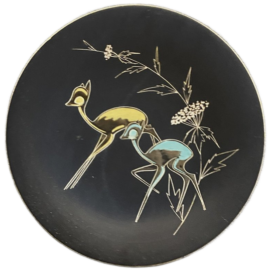 Ruscha Ceramic Wall Plate With Deer Motif 1960s 1