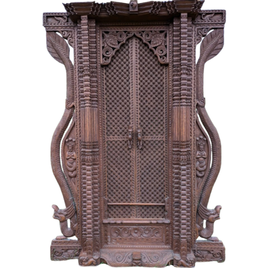 Carved Wooden Newari Window From Nepal 1