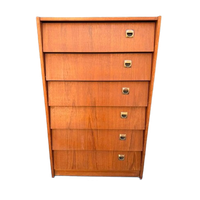 Vintage Retro Teak Schoenkast / Kleppenkast