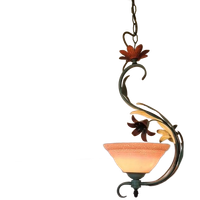 Vintage Hanglamp Met Bloemen Italiaans