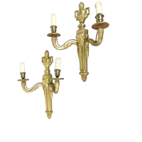 Duo Verguld Bronzen Louis Xvi Wandlampen