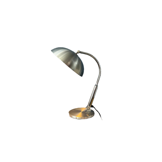Vintage Hala Busquet / Hala 144 Tafellamp Van Herman Busquet - Zilveren Bauhaus-bureaulamp 1