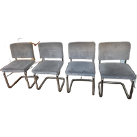 Set Van 4 Zuiver Ridge Rib Eetkamerstoelen (grijs Ribstof)