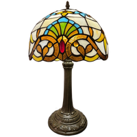 2 Stuks Art Nouveau Tiffany Stijl Tafellampje Glas In Lood Groot