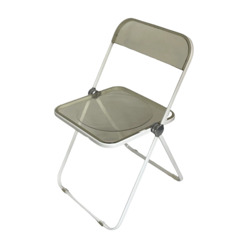 Giancarlo Piretti - Plia Lucite Folding Chair By Castelli - White Frame, Transparent Seat - Multi