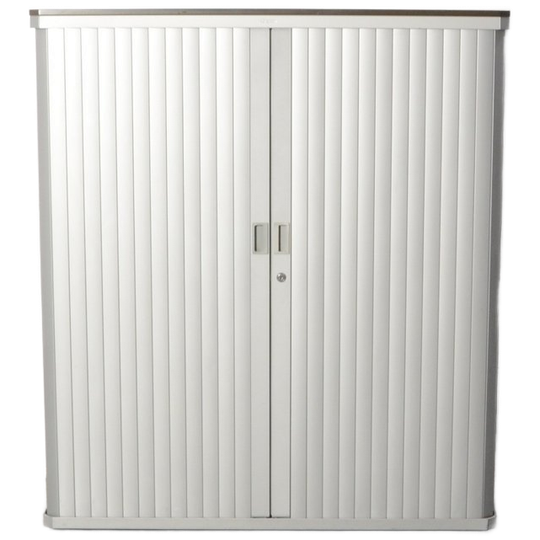 Gispen Octa Roldeurkast, Aluminium, 134 X 120 Cm, Incl. 2 Legborden, 1