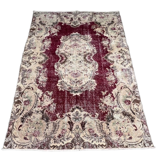 Rood Vintage Xl Yuruk Vloerkleed 186 X 287 Cm, 1970's 1