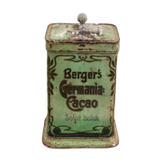 Vintage Berger'S Germania-Cacao Bewaarblik 1900-1930