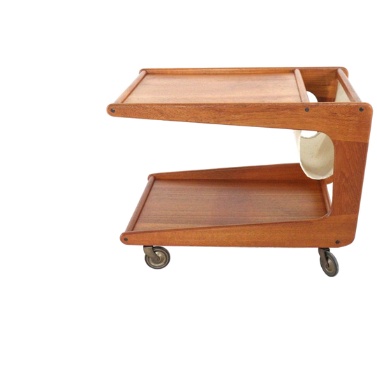 Sika Mobler Trolley Met Lectuurhouder Tijdschriftenrek Vintage Deens 1