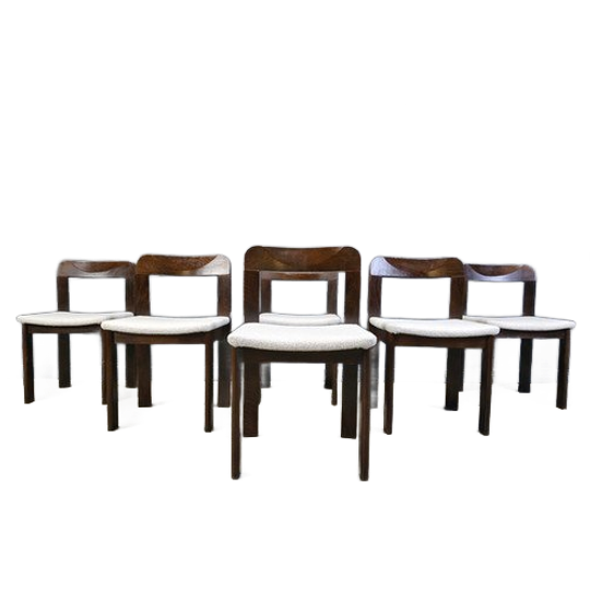 Vintage Brutalist Dining Chairs, Set Of 6 - 1960s 1